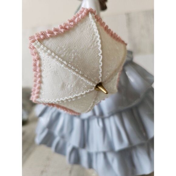 Lladro 6542 stroll in sun parasol RARE umbrella girl Victorian dress flower bonn - Picture 4 of 9